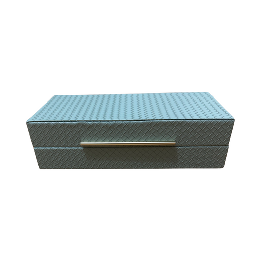 Leather Basketweave Box- Lg