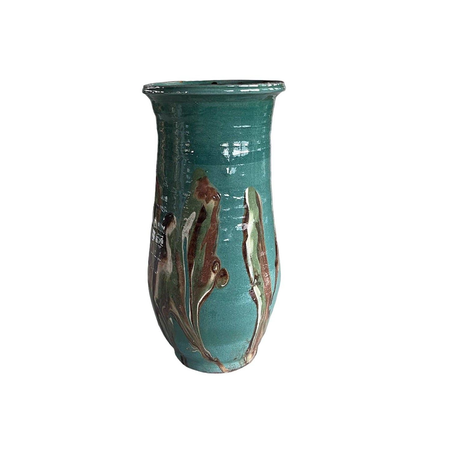 Cottage Crafted Vase: Marbleized Blue