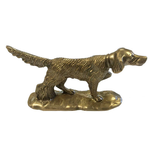 6" Solid Brass Pointer Dog Paperweight