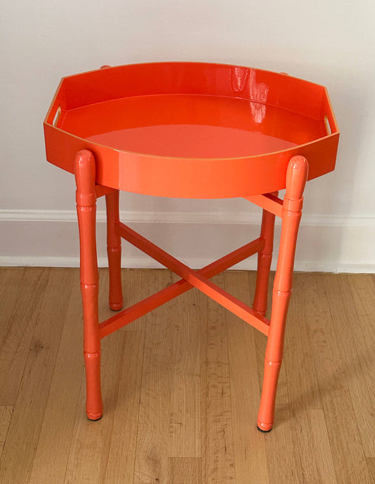 Lacquer Tray Table - Orange