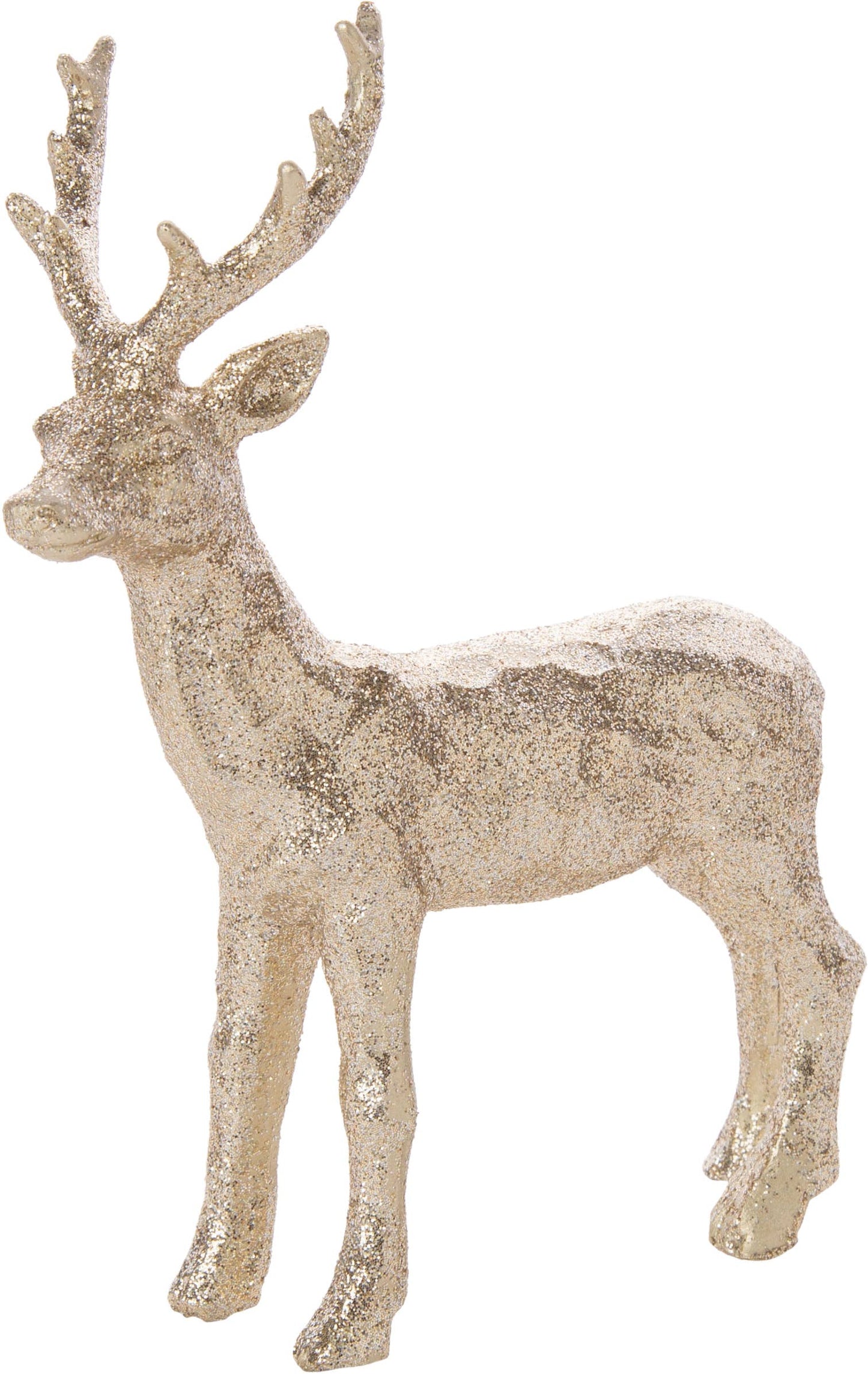 Champagne gold glit resin table top rein deer 6.75in