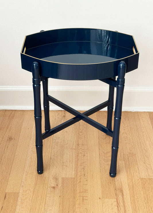 Navy Lacquer Tray Table