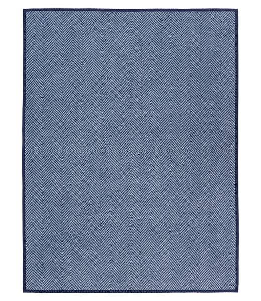 Harborview Herringbone Navy Blanket: Midi