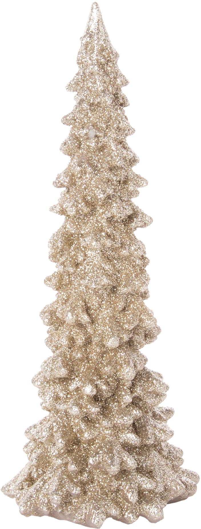 Fir shape resin table top tree,champagne gold glitter