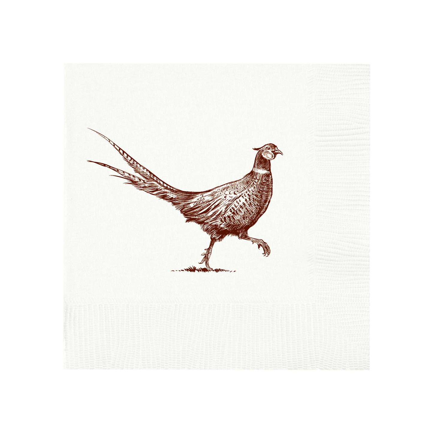 Pheasant Strut White Beverage Napkins