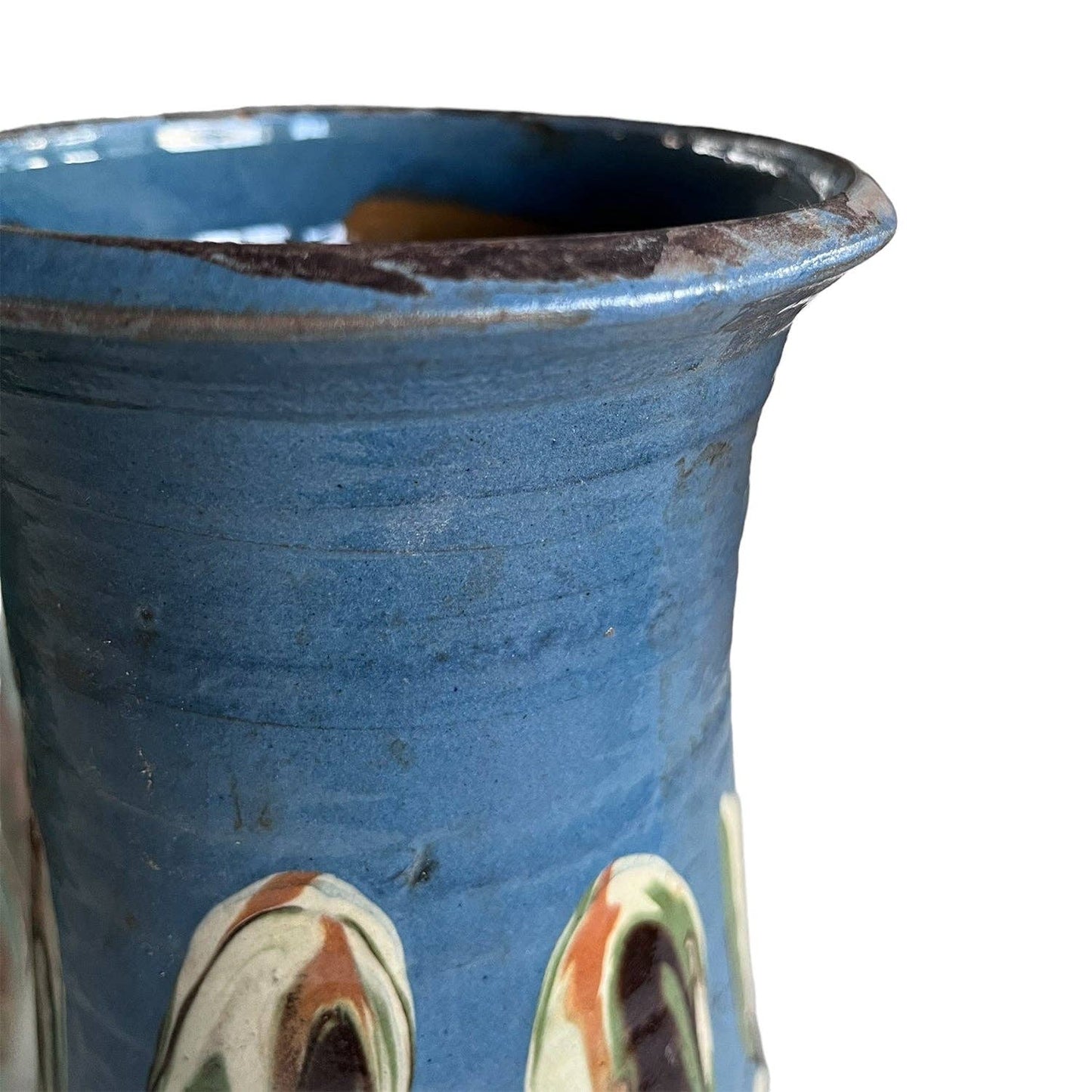 Cottage Crafted Vase: Marbleized Blue