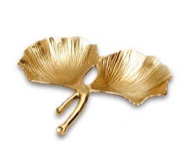 Gilded Two Section Leaf Bowl