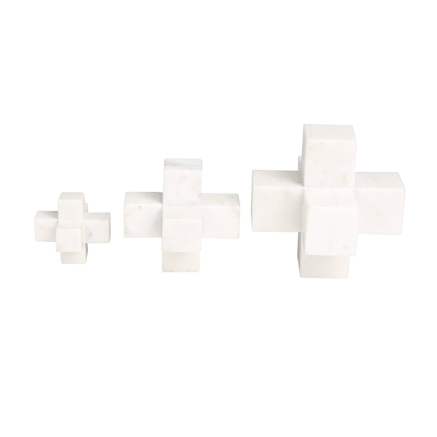 Modern White Marble Sculpture Set