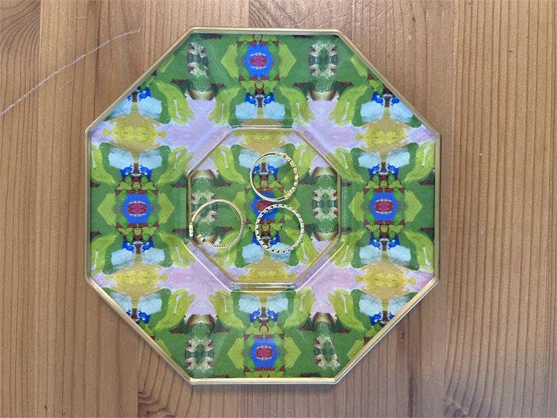 Jasmine Blue by Laura Park Decoupage Glass Plate: 5" Octagonal