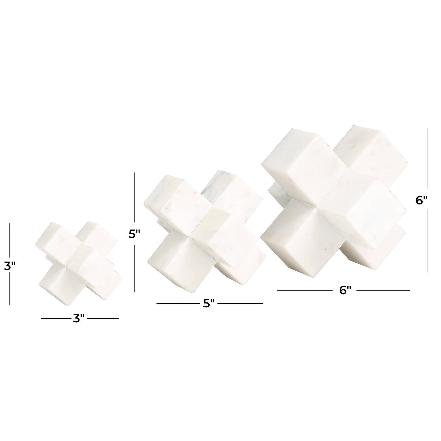 Modern White Marble Sculpture Set