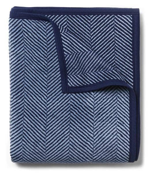 Harborview Herringbone Navy Blanket: Midi