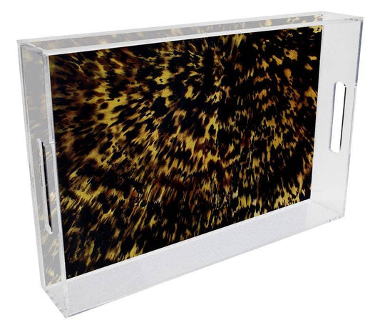 Tortoise Shell Lucite Tray: 8" by 11"