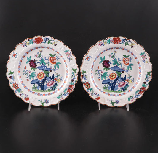 Ironstone transfer plates -set of 2