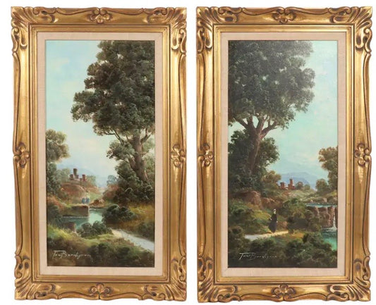 Countryside Landscape Oil paintings - set of 2