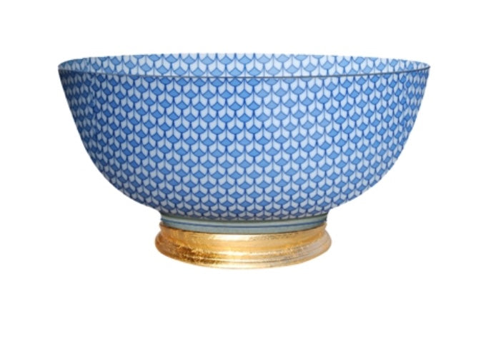 Porcelain Fish Scale Bowl - Blue