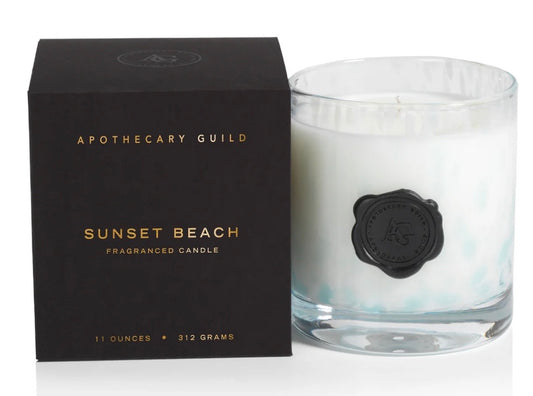 Apothecary Guild Opal Glass Candle Jar in Gift Box sunset beach - large