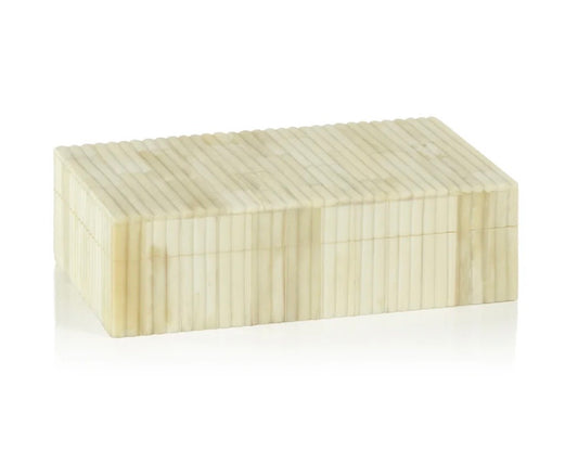 Ribbed Bone Inlaid Box - Natural