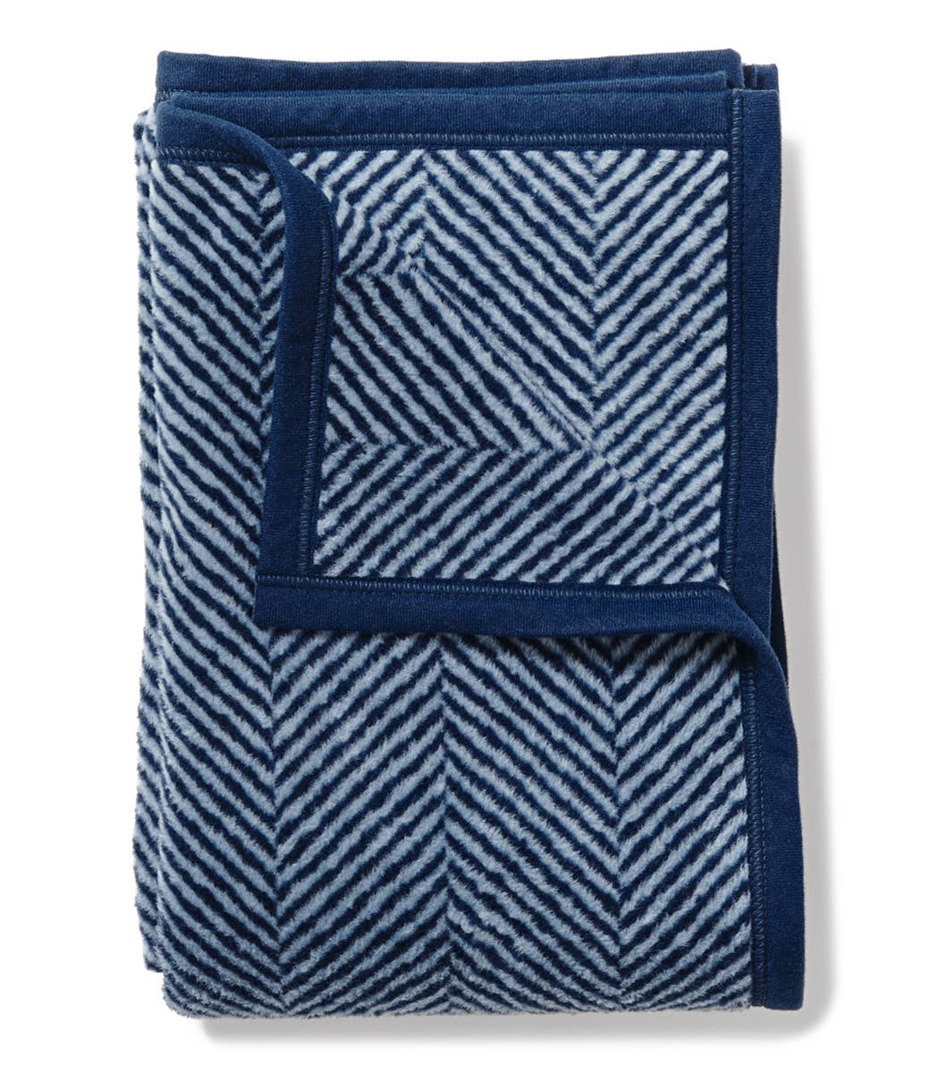 Harborview Herringbone Navy Blanket: Midi