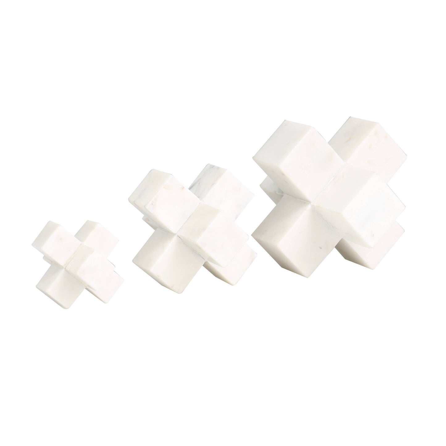 Modern White Marble Sculpture Set