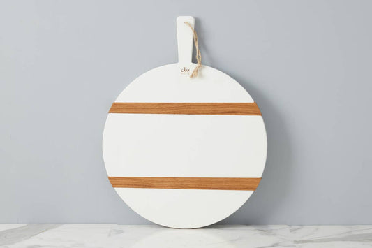 White Round Mod Charcuterie Board, Medium