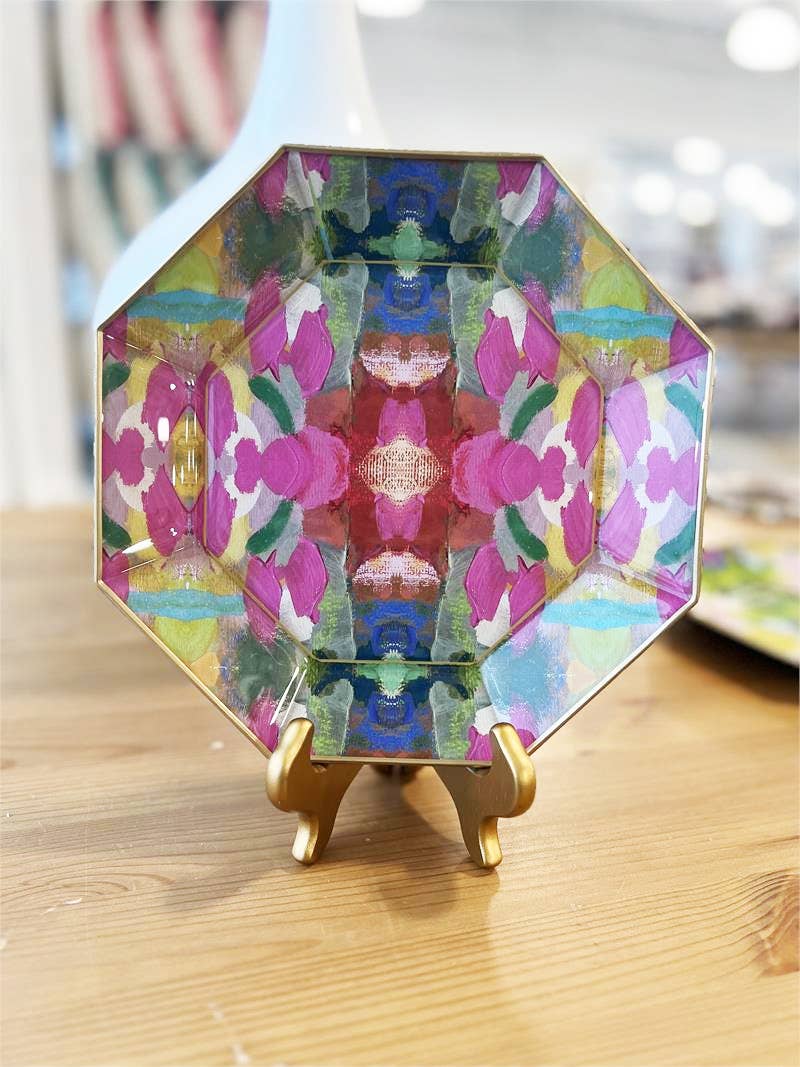 Jasmine Blue by Laura Park Decoupage Glass Plate: 5" Octagonal