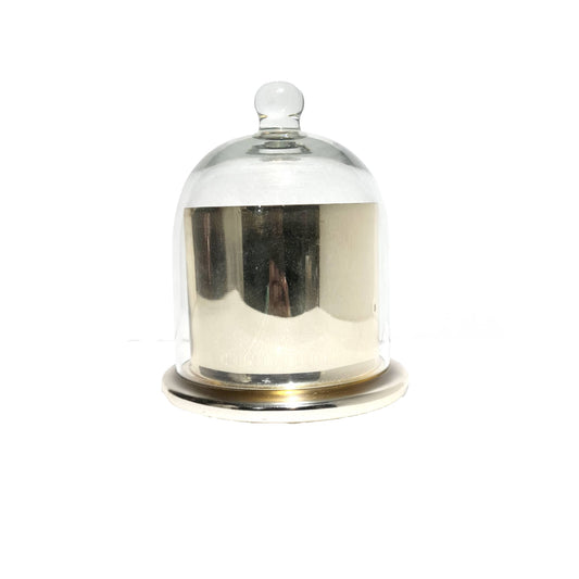 Glass Gold Mercury Jar With Cloche- Med 6"