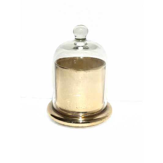 Glass Gold Mercury Jar With Cloche -Small 5"
