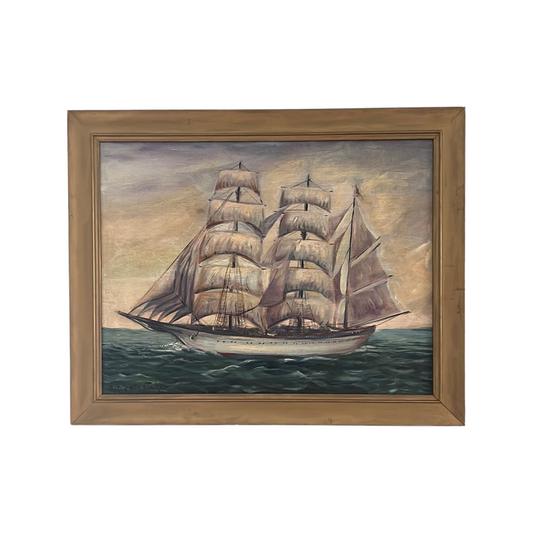 Oil painting in nautical style of Anton Fischer