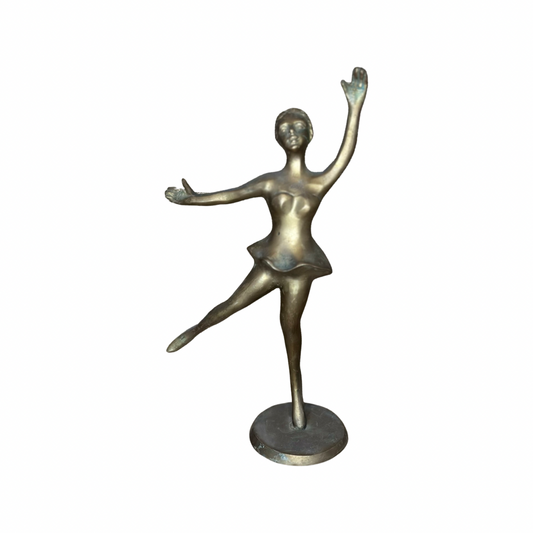 Vintage brass ballet dancer statue